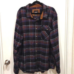 CQR Men's Tactical Plaid Heavyweight Flannel Shirt Jacket 2XL Shacket Hiking